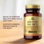 Solgar Biotin 300 µg Vegetable Capsules - Pack of 100 - For Healthy Hair and Skin - Promotes Energy and Vitality - Vegan - Image 4