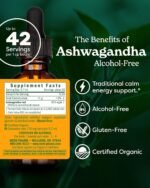 Herb Pharm Organic Ashwagandha Liquid Extract, Alcohol-Free: Mood Support Supplement, Vegan Ashwagandha Root Glycerite, Tasty Non-Bitter Adaptogen Extract for Adults, Non-GMO, 30ml - Image 3