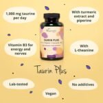 Vegavero L Taurine 1000 mg Capsules | with L-Theanine, Turmeric, Black Pepper Extract and Vitamin B3 | NO Additives | Lab-Tested | Vegan - Image 5
