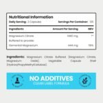 VitaBright Magnesium Citrate Capsules 1480mg | 444mg Elemental Mg | 4 Months | High Strength Magnesium Supplements for Women & Men | Mag Citrate Powder in Capsules (Not Tablets) - Image 3