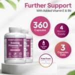 Evening Primrose Oil 3000mg Capsules | Supports Hormonal Balance & Healthy Skin | with Added Vitamins B6 & E | 360 Softgels Capsules = 4 Months’ Supply | GMP-Certified & UK-Made - Image 4