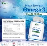 Nu U Nutrition - Omega 3 2200mg & Vitamin D3 2000IU - 250 Softgel Capsules - 726mg EPA & 484mg DHA per Serving - Alternative to Cod Liver Oil Capsules - High Strength, Wild Caught - Made in The UK - Image 3
