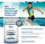 Nu U Nutrition - Omega 3 2200mg & Vitamin D3 2000IU - 250 Softgel Capsules - 726mg EPA & 484mg DHA per Serving - Alternative to Cod Liver Oil Capsules - High Strength, Wild Caught - Made in The UK - Image 4