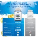 Nu U Nutrition - Omega 3 2200mg & Vitamin D3 2000IU - 250 Softgel Capsules - 726mg EPA & 484mg DHA per Serving - Alternative to Cod Liver Oil Capsules - High Strength, Wild Caught - Made in The UK - Image 6