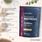 Beetroot Tablets 12,000mg | 120 Tablets | High Strength 25:1 Beetroot Extract | Suitable for Vegans and Vegetarians | by Horbaach - Image 3