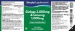Ginkgo Biloba 3,000mg & Korean Ginseng 1,000mg | Standardised Extracts for Mental Performance & Energy | Iron & Vitamin B6 for Cognitive Function & Fatigue Reduction | 360 Tablets = 4-Month Supply - Image 6