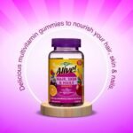Alive! Hair, Skin & Nails Supplement | Contains 2,500mcg of Biotin | 60 Gummies (1 Month Supply) | Delicious Multivitamin Gummies to Nourish Your Hair, Skin & Nails. - Image 3