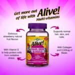 Alive! Hair, Skin & Nails Supplement | Contains 2,500mcg of Biotin | 60 Gummies (1 Month Supply) | Delicious Multivitamin Gummies to Nourish Your Hair, Skin & Nails. - Image 5