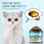 Cat Multivitamin Chews – Supports Energy and Skin & Coat – With Taurine, B-Complex, Zinc Methionine & Selenium Yeast – Daily Health Supplement for Cats of All Ages (500 Chew) - Image 3