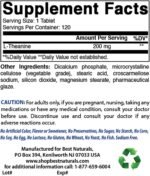 Best Naturals L-Theanine 200mg per Tablet (400mg per 2 Tablets) - Promotes Relaxation Without Drowsiness - 120 Vegetarian Tablets - (120 Count (Pack of 2)) - Image 3