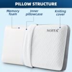 Flat Soft Memory Foam Pillow for Neck Support, Ortopedic Pillow for Sleeping, Side Back Sleeper Soft Support Cervical (70 x 38 x 12 cm) - Image 3