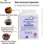 Ultra Bee Immune 60 Capsules Packed with Bee Pollen, Royal Jelly, Manuka Honey, Essential Vitamins and Minerals, Vitamin C, D & E, Zinc - Ginger Root & Elderberry - UK Manufactured - Image 5