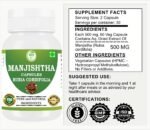 Manjistha Capsules 500mg | Pack of 2 (60 Vegetarian Capsules Each) | Pure Rubia Cordifolia Herbal Supplement | Natural Detox & Skin Health Support | Gluten Free & GMP Certified - Image 3
