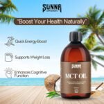 SUNNA SUPPLEMENTS MCT Oil 500ml – 100% Pure Coconut-Derived C8 & C10 – Supports Keto & Paleo – Supports Energy & Focus – Easy to Digest – Gut-Friendly – No Palm Oil – Vegan Friendly - Image 5