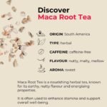 Teapro Maca Root Tea 100g | Premium Maca Loose Tea for Stamina | Peruvian Maca Ginseng Tea for Energy Boost, Blood Circulation | Herbal Tea for Hormone Balance & Mood Boost - Image 4