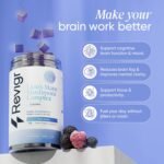 2000mg, 90 Lion's Mane Mushroom Gummies, + 200mg Ashwagandha, + 150mg Ginkgo Biloba, Nootropics for Cognition, Mood, Immunity & Inflammation, Vegan & Sugar-Free, Mixed Berry (45 Days Supply) - Image 3