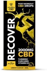 Vitality CBD Active Recover Drops with Turmeric, Vitamin D3, 2000mg of CBD, Lemon Flavour, 30ml, NO THC - Image 3