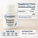 Metabolics Magnesium Phosphate 90 Capsules – 112 mg Phosphate Supplement – Supports Energy, Bones & Muscles, Vegetarian, UK Made - Image 3