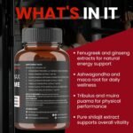 Vitality Max Supreme - Premium Vitality Health Supplement with Fenugreek, Panax Ginseng, Ashwagandha, Maca, Tribulus Terrestris, Himalayan Shilajit - 120 Vegan Supplements Capsules - Image 5