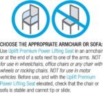 PERFORMANCE HEALTH Uplift Seat Assist Cushion, Waterproof and Water Resistant Cover, Memory Foam Cushion Self Lifting Chair with Build-in Carry Handles, 90-160kg Support - Image 6
