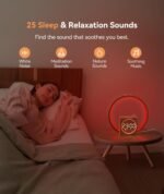 Dreamegg Sunrise Alarm Clock, 10-60 Min Gradual Wake-Up Light, White Noise Machine with 25 Soothing Sounds, 12 Colour Mode & 20-Level Dimming, Sleep Aid for Better Mornings in UK - Image 4