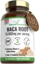 180 Maca Root Capsules - (3 Months Supply) Vegan 10,000mg Maca Capsules - High Strength Peruvian Black & Yellow Maca Root - Made in The UK - Image 2
