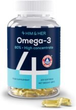 4 HIM & HER Omega-3 Fish Oil Capsules - 80% Concentrate Omega-3 Capsules High Strength - 668mg EPA & 500mg DHA + 83.4mg DPA Per Serving - 120 Softgels - 2 Months Supply - Image 2