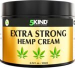 5kind Extra Strong Hemp Cream 200ml - High Strength Hemp Oil and Arnica Cream - for Massaging Joints & Muscles, Lower Back, Feet, Knees, Neck & Shoulders - Rich in Natural Extracts - Image 2