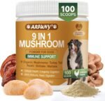 9 in 1 Mushroom Supplement for Dogs - Turkey Tail Mushroom for Dogs - with Turkey Tail, Reishi, Lions Mane, High Beta Glucan - Digestive, Cellular, Immune Health Support - Chicken Flavor Powder - Image 2