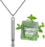 ASTOFLI Anxiety Breathing Necklace With Resistance: Mint Flavoured Breathlace Tube Breathing Necklace With Resistance Filter Calm Breathlace Stop Stress Necklaces Anxiety Relief Breathe Pendant Sliver - Image 2