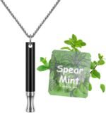 ASTOFLI Anxiety Breathing Necklace With Resistance: Mint Flavoured Breathlace Tube Breathing Necklace with Resistance Filter Calm Breathlace Stop Stress Necklaces Anxiety Relief Breath Black & Silver - Image 2