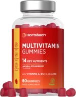 Adult Multivitamin Gummies | 60 Count | 14 Essential Nutrients with Vitamins A, B12, C, D, & Zinc | Natural Strawberry Flavour | Vegan Supplement for Men & Women | by Horbaach - Image 2