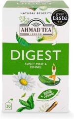 Ahmad Tea Natural Benefit Tea | Sweet Mint & Fennel "Digest" Infusion | 20 Teabag Sachets | 1 Pack - Image 2