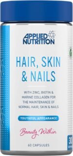 Applied Nutrition Hair, Skin & Nails – Hair Growth Vitamins with Biotin & Marine Collagen – Biotin Hair Growth & Nail Strengthener – Glowing Skin Support – 60 Capsules (30 Servings) - Image 2