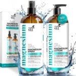 ArtNaturals Magnesium Oil Spray 340g + Body Lotion Set 227g - Extra Strength Ultra-Pure Soothing Relief & Relaxation for Better Sleep, Muscle Health Leg & Joint Care W/a Less Itch, Non-Greasy Formula - Image 2