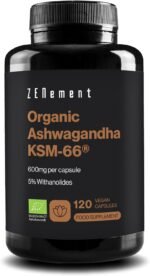 Ashwagandha KSM-66 Organic – 600mg per Capsule – Root Extract with 5% Withanolides – Natural Vegan Formula, No Additives – 120 Vegan Capsules – 4-Month Supply – Zenement - Image 2