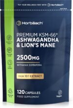 Ashwagandha KSM-66 and Lion's Mane 2500mg Capsules | KSM-66 Ashwagandha Root Extract & Lion's Mane Mushroom Extract, Enhanced with Black Pepper | 120 Vegan Capsules | Horbaach - Image 2
