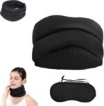 BAGUBDR Necks Support for Snorings, Practical Neck Support Black Neck Brace for Snoring Suitable Neck Support Sleep Comfort Snoring Relief Restful Sleep Proper Posture Nighttime Comfort - Image 2