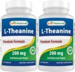 Best Naturals L-Theanine 200mg per Tablet (400mg per 2 Tablets) - Promotes Relaxation Without Drowsiness - 120 Vegetarian Tablets - (120 Count (Pack of 2)) - Image 2