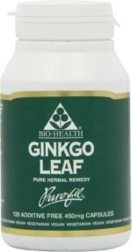 Bio-Health Ginkgo Leaf 450mg Pure Herbal Food Supplement, Supports Blood Circulation, Mental Performance and Boosts Energy Suitable for Vegetarians and Vegans, Additive Free, 120 Capsules - Image 2