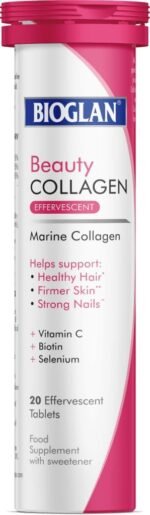 Bioglan Collagen Effervescent | 1000mg | Hydrolysed Marine Collagen | Biotin | Selenium & Vitamin C | 20 Berry Flavoured Effervescent - Image 2