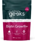 Biotin Hair Growth Supplement - 180 Vegan Tablets Enhanced with Zinc & Selenium, Hair Vitamins Complex - Biotin 10000 mcg - Hair Skin and Nails Vitamins for Women & Men UK (Packaging Design May Vary) - Image 2