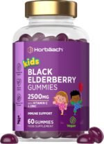 Black Elderberry Gummies Kids 2500mg | 60 Count | High Strength Sambucus Fruit Extract with Vitamin C and Zinc | Immune Support for Kids Ages 4-12 | Vegan | by Horbaach - Image 2