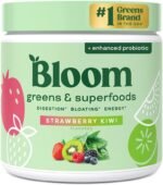 Bloom Super Greens Powder Strawberry Kiwi (30 Servings) Blends Probiotics, Enzymes, Spirulina, and Chlorella to Support Women’s Gut Health, Ease Bloating, and Promote Healthy Digestion Naturally - Image 2