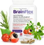 BrainFlex - Nootropic Brain Supplement Stack with Ginseng, Ginkgo, Bacopa Monnieri, L-Theanine, NAC, DHA Plus Vitamins B3, B5, B12 and Zinc for Mental Performance and Cognitive Function - 60 Capsules - Image 2