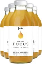 Brite Liquid Focus Natural Nootropic Drink for Mental Performance, Pack of 12 x 330 ml (Pineapple and Mango) - Image 2