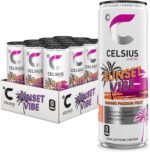 CELSIUS Sunset Vibe, Sparkling Energy Drink, 7 Vitamins, Caffeine, No Artificial Colours, Sugar Free Energy Drinks, Mango Passionfruit, 355 mL, 12-Pck - Image 2