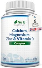 Calcium Magnesium Zinc & Vitamin D Supplement - 365 Vegetarian Tablets - High Strength Osteo Complex with Selenium, Copper, Manganese & Boron - 6 Month Supply - Nu U Nutrition - Image 2