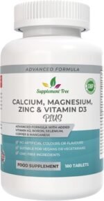Calcium Magnesium Zinc and Vitamin D Plus Vitamin K2 MK-7 Supplement - 180 Vegan Tablets - High Strength Calcium Tablets Complex with Vitamin K2 Copper Manganese Selenium & Boron - UK Made - Image 2