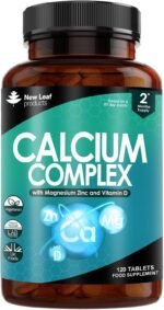 Calcium Magnesium Zinc and Vitamin D Supplement - 120 High Strength Tablets Supplement with Magnesium Vitamin D, Zinc Tablets Complex Made in The UK by New Leaf - Image 2